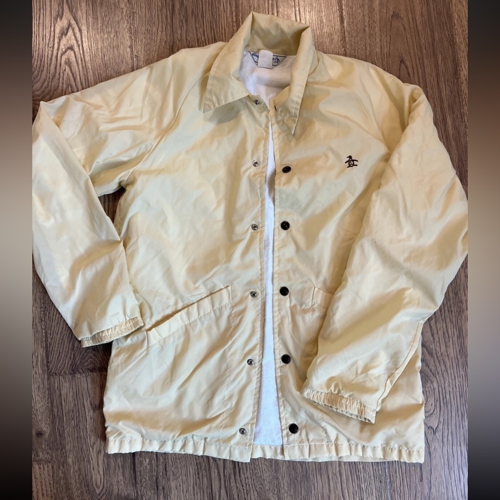 Vintage Grand Slam Munsingwear yellow Penguin jacket coat snap button Small EUC